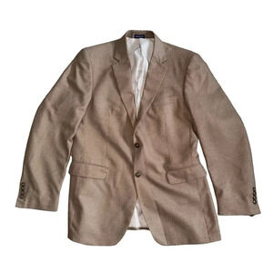 Men Stafford Essentials Blazer Sports Coat Tan Size 40 Long